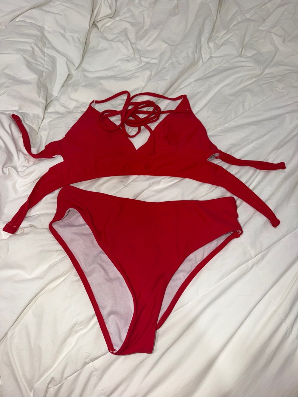 Red Two-Piece Bikini Set